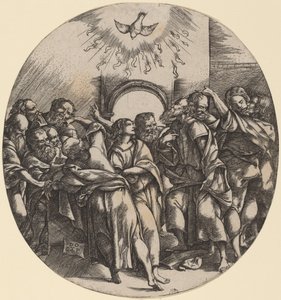 Helligåndens nedstigning af Domenico Campagnola