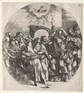 Helligåndens nedstigning af Domenico Campagnola