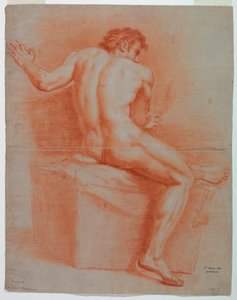 Tegning, nøgen, ca. 1740