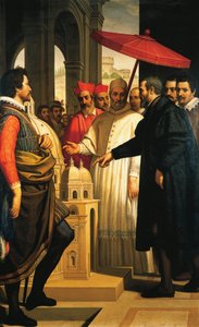 Michelangelo præsenterer modellen for færdiggørelsen af Peterskirken for pave Pius IV