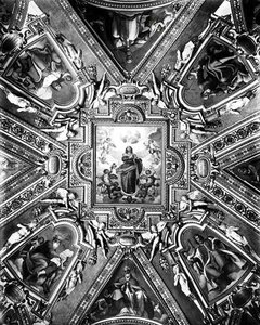 Jomfru af den ubesmittede undfangelse med helgener og engle, i Cappella Paolina, ca. 1611 (s/h foto) af Domenico Cresti Passignano