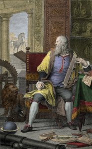 Repræsentation af maleren, billedhuggeren Leonard de Vinci (Leonardo da Vinci) (1452-1519) i hans værksted Etching af Domenico Cunego (1726-1803)