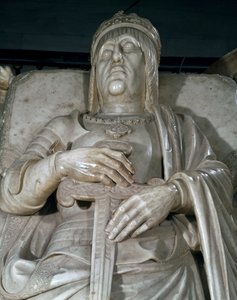 Billede af en konge, detalje fra de katolske kongers grav (marmor) af Domenico Fancelli
