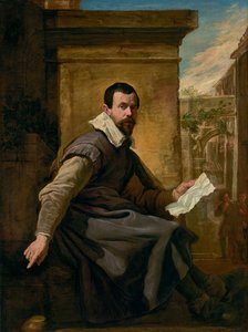 Portræt af en mand med et nodeark af Domenico Fetti