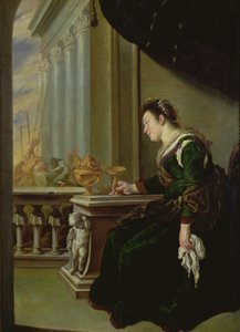 Artemisia sørger over Mausolus (panel) af Domenico Fetti or Feti