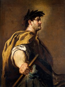 Portræt af den romerske kejser Domitian (Titus flavius domitianus) (51-96) Maleri af Domenico Fetti (1589-1623) 1600-tallet søn. 1,51x1,12 m