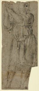 Mand stående i bøn (recto); Drapery Study (verso)
