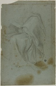 Siddende draperet Mandsfigur med Bog (recto); To siddende kvinder med skitse af venstre hånd (verso)