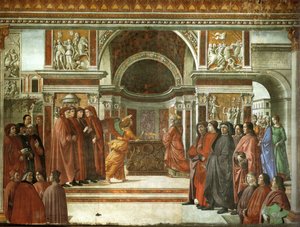 Englens tilsynekomst for Zacharias af Domenico Ghirlandaio
