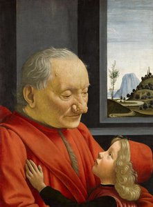 Italiensk: Ritratto di vecchio con nipote En gammel mand og hans barnebarn af Domenico Ghirlandaio