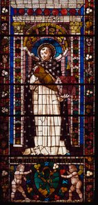 Repræsentation af Saint Thomas Aquinas (farvet glas af Domenico Ghirlandaio