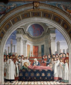 Begravelsen af Saint Fina - Fresco af Domenico Ghirlandaio
