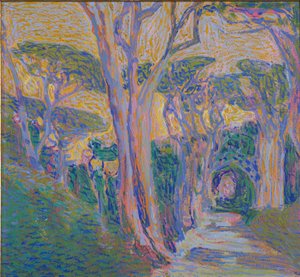 Fyrreskov i Portofino, ca. 1920 af Domenico Guerello