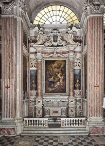 Bebudelse, alter, sjette kapel, ca. 1679 (olie på lærred) 345 x 200 cm