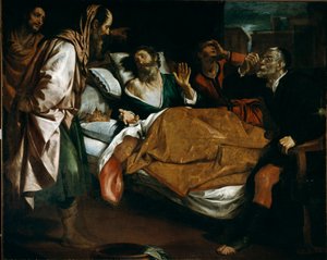 Profeten Ezechiels død Maleri af Domenico Fiasella dit il Sarzana (1589-1669) Galleria di Palazzo Bianco fra det 17. århundrede, gener