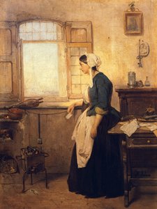 Brev af Domenico Induno (1815-1878), olie på lærred