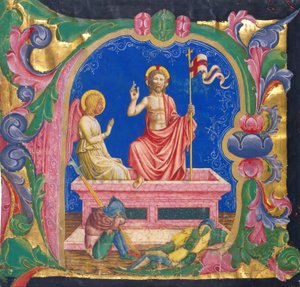 Opstandelse, i en indledende A af Domenico Pagliarolo