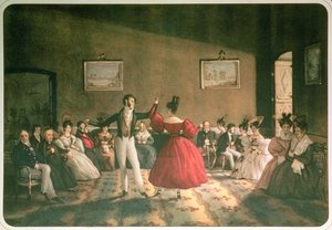 Dans i en salon i Buenos Aires, ca. 1831 (akvarel på papir)