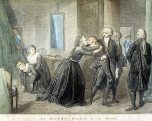 Louis-delfinen kidnappet fra sin mor Marie Antoinette (i deres tempelfængsel), 1. juli