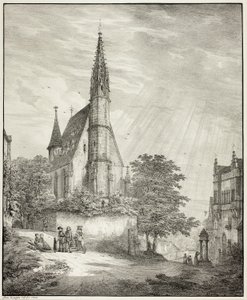 Kiderich kirke i Rheingau af Domenico Quaglio