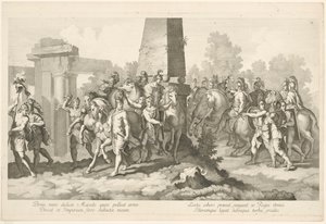 Soldater ved obelisk Alexander den Stores triumf i Babylon (serietitel) af Domenico Rossetti