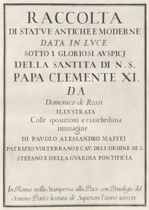 Samling af antikke og moderne statuer af Domenico de Rossi, Paolo Alessandro Maffei