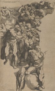 Gruppe fra sidste dom, St. Bartholomew, St. Peter og andre apostle, 1500-tallet.