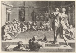 Alexander den Stores banket af Domenico del Barbiere after Francesco Primaticcio