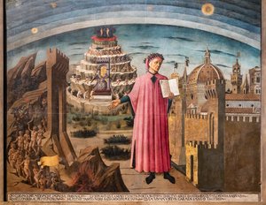Dante Alighieris guddommelige komedie af Domenico di Michelino