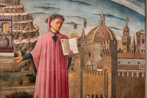 Dante Alighieris guddommelige komedie af Domenico di Michelino