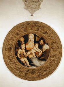 Den hellige familie og Johannes Døberen af Domenico di Pace Beccafumi  