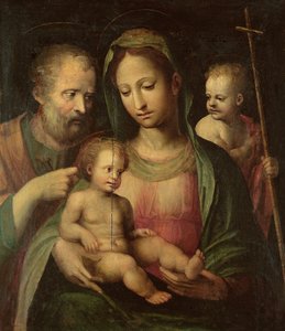 Den hellige familie med Sankt Johannes af Domenico di Pace Beccafumi  