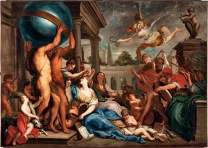 Atheneum of Fine Arts Maleri af Domenico Piola (1627-1703) Genes, Musei di Strada Nuova (tidligere Palazzo Bianco)