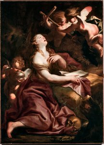 Saint Mary Magdalene (Mary-Magdalene) Maleri af Domenico Piola (1627-1703), Genes Musei di Strada Nuova (inv n PB 290)
