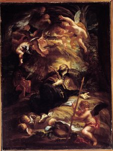 The Death of Saint Francois Xavier (Francois-Xavier) (1506-1552), Spansk Jesuite Missionær (The Death of St Francis Xavier) Maleri af Domenico Piola (1627-1703) Genes, Musei di Strada Nuova (ex Palazzo Bianco)