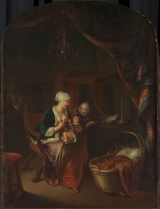En mor giver sit barn brystet af Domenicus van Tol