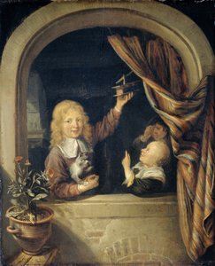 Børn med en musefælde af Domenicus van Tol