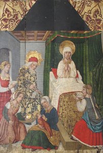 Panel med Johannes Døberens fødsel fra Retable, 1400-tallet.