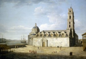 Katedralen i Havana (Cuba), august og september 1762. Olie på lærred, udført kort efter briternes indtagelse af byen i 1762, af Dominic Serres (1722-1793). af Dominic Serres