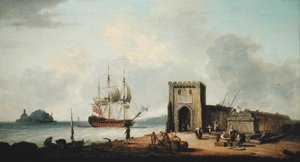 Middelhavshavn (olie på lærred) af Dominic Serres