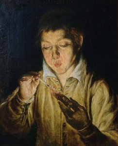 Snitch Boy blæser på en taper, ca 1571-1572.