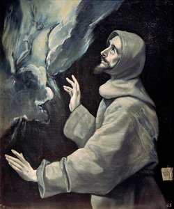 Saint Francis modtager Stigmata, ca 1585-1590. af Dominico El Greco