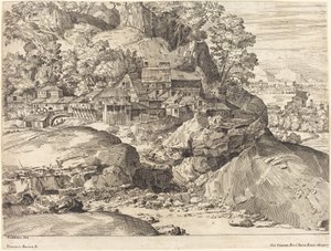 Landskab med en Mølle, ca. 1650. af Dominique Barriere
