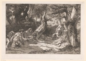 Diana og hendes nymfer finder den sovende Amor i skoven