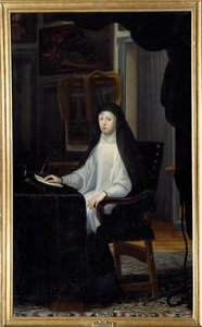 Portræt af dronning Mary Anne af Østrig i enke (1634 - 1696). Maleri af Juan Carreno De Miranda (1614-1685) Ec. Esp
