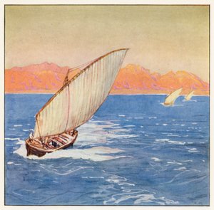 Rudyard Kipling: The Junk and the Dhow (farvelitografi) af Donald (after) Maxwell