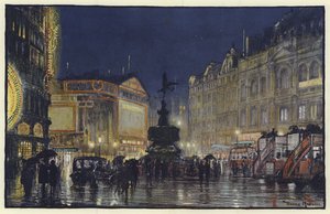 The Heart of the Empire, et indtryk af Piccadilly Circus i skumringen