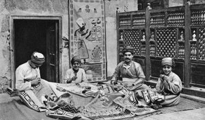 Håndværkere, teltmagerbasar, Cairo, Egypten, c1922.