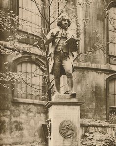 Dr. Johnson på hans piedestal, Wherece He Can See Fleet Street, c1935. af Donald McLeish