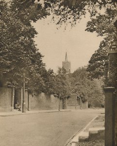 Hampstead Church fra Between the Leafy Walls of Frognal Lane, c1935. af Donald McLeish